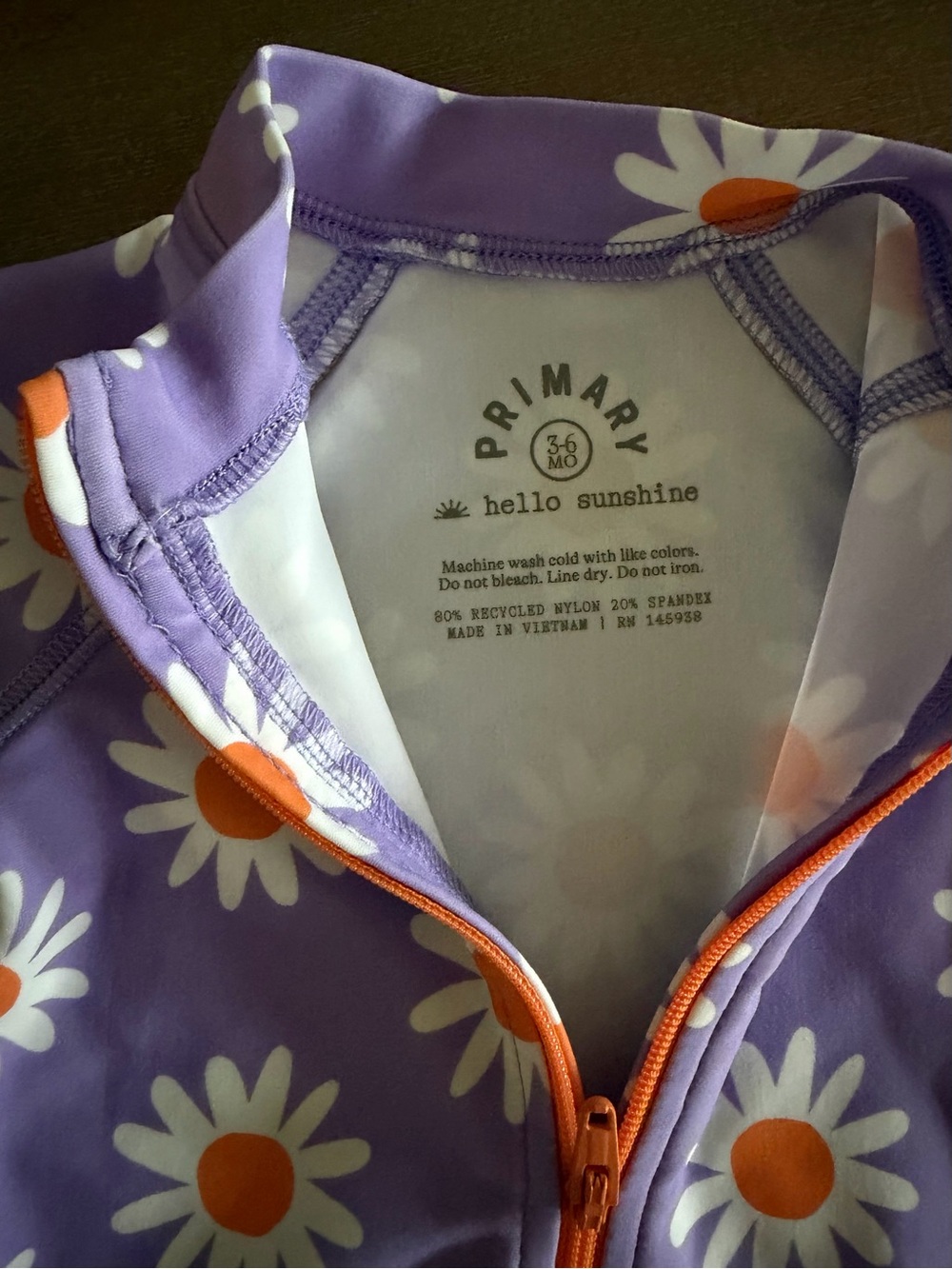 Primary Purple Daisy Swim Rashguard - Picture 3 of 7